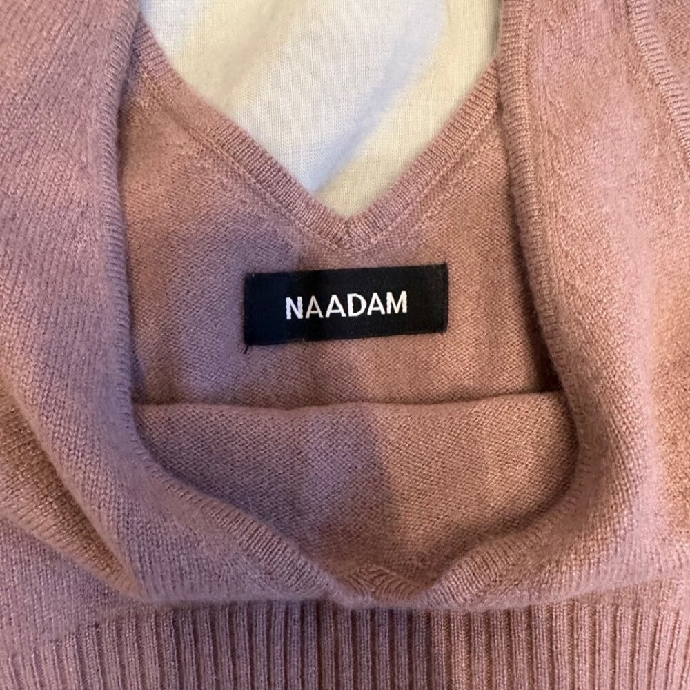 NAADAM Blush Pink Ribbed V-Neck Tank Top - Picture 2 of 6